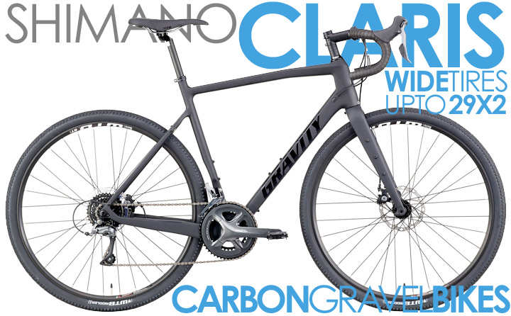 2021 Shimano CLARIS, Advanced Carbon Cross/Gravel Adventure Bikes on Sale Super Wide Tire Carbon Cross/Gravel, Powerful Disc Brakes, Advanced Super Light Gravel Adventure Bikes Gravity CF COMP Shimano Claris